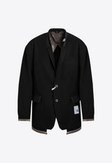 Maison MIHARA YASUHIRO Raw-Cut Wool Blazer Black K12JK051VI/O_MIHAR-BLK