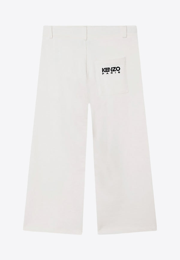 Kenzo Kids Girls Logo-Embroidered Basic Pants K14275-BCO/N_KENZO-12P