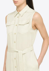 Calvin Klein Sleeveless Midi Shirt Dress Ivory K20K205204VI/M_CALVK-AC5