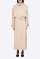 Calvin Klein Single-Breasted Belted Trench Coat Beige K20K206319CO/O_CALVK-AF8