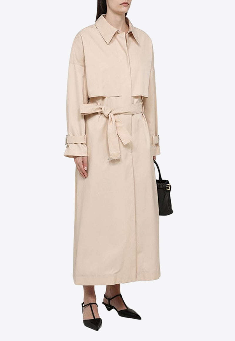 Calvin Klein Single-Breasted Belted Trench Coat Beige K20K206319CO/O_CALVK-AF8