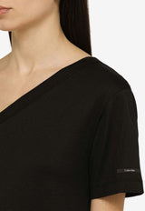 Calvin Klein One-Shoulder Logo-Patch T-shirt K20K207009CO/O_CALVK-BEH