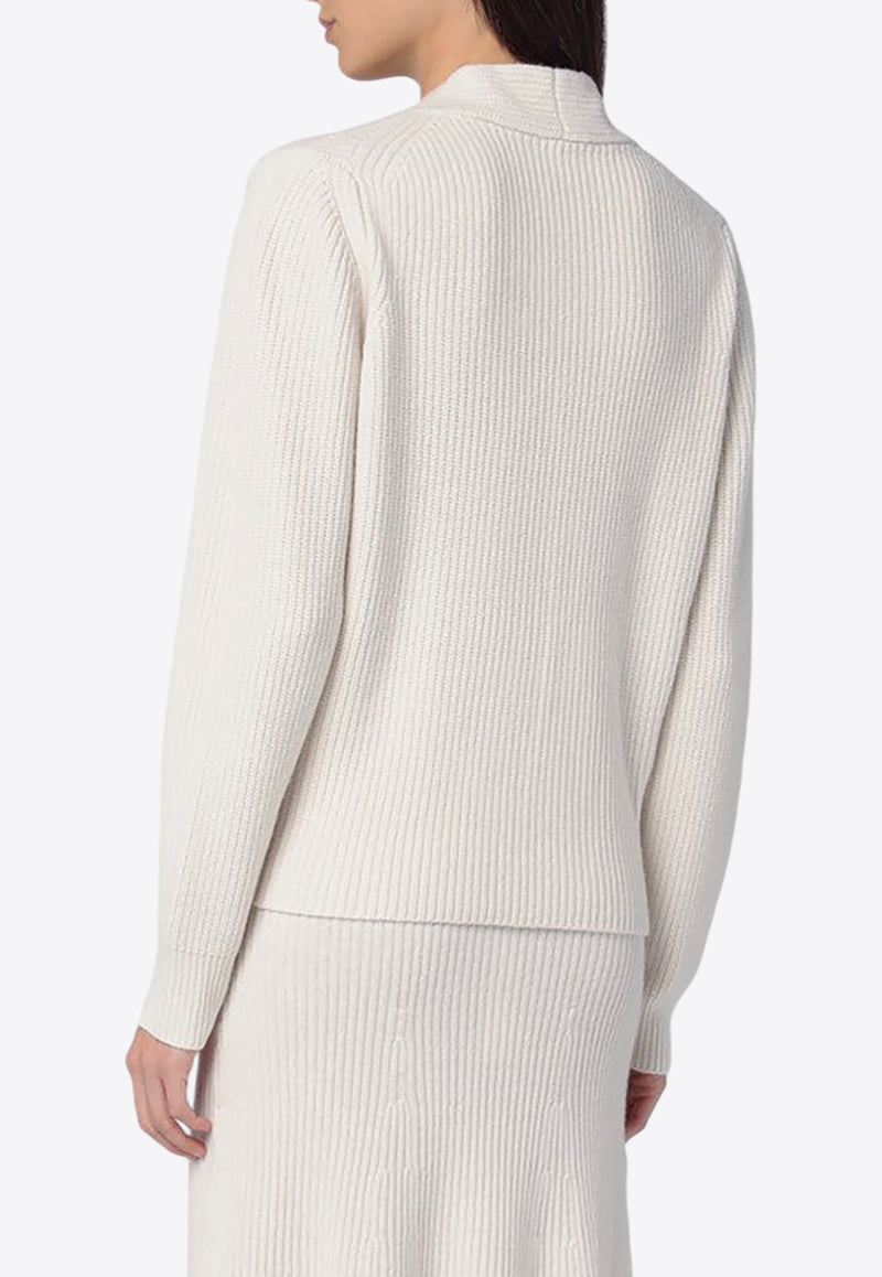 Calvin Klein Ribbed Wool Crewneck Sweater White K20K207426WO/P_CALVK-YAH