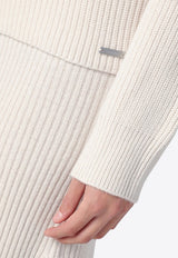 Calvin Klein Ribbed Wool Crewneck Sweater White K20K207426WO/P_CALVK-YAH