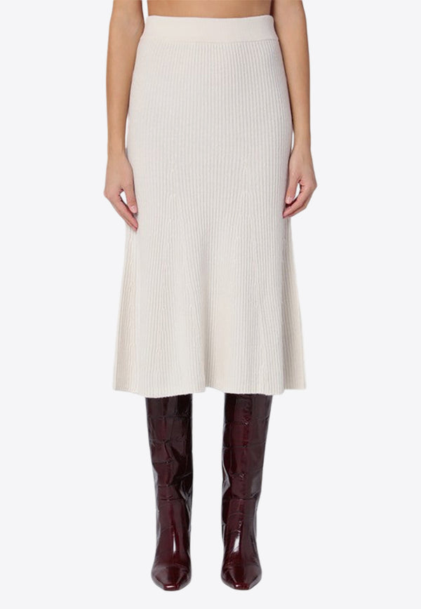 Calvin Klein Wool Ribbed Midi Skirt White K20K207688WO/P_CALVK-YAH