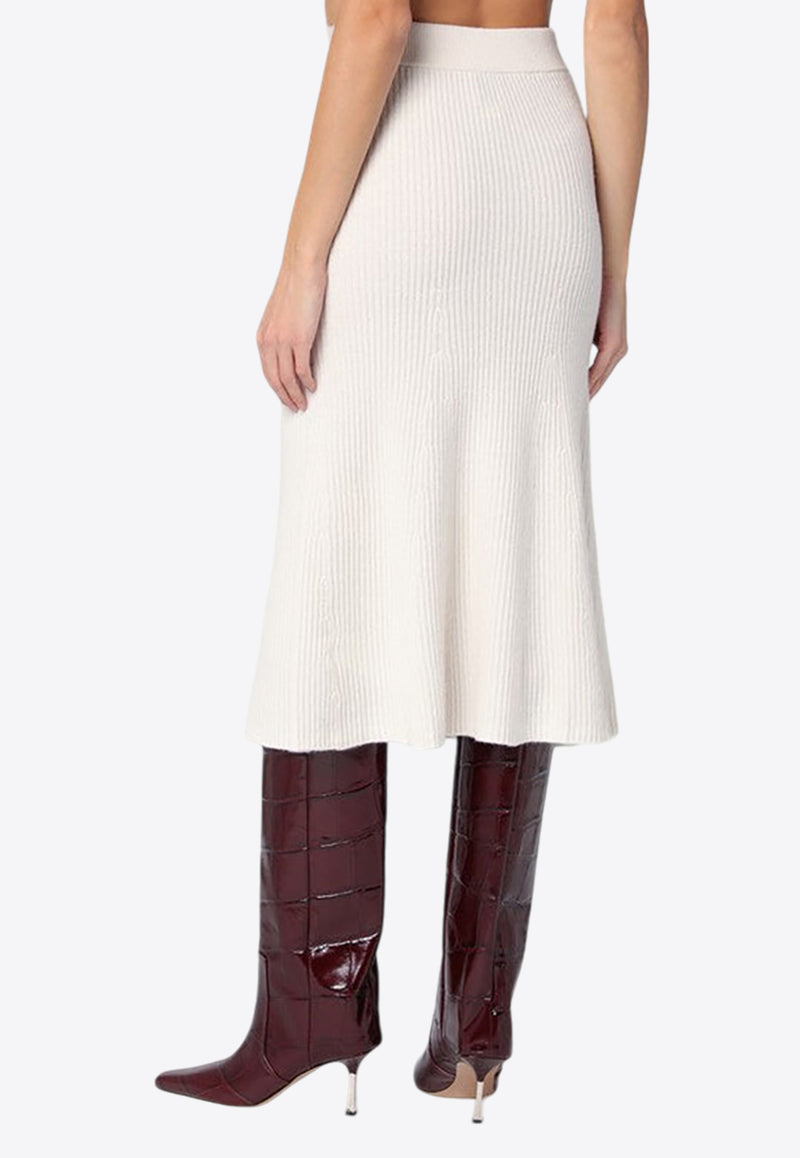 Calvin Klein Wool Ribbed Midi Skirt White K20K207688WO/P_CALVK-YAH