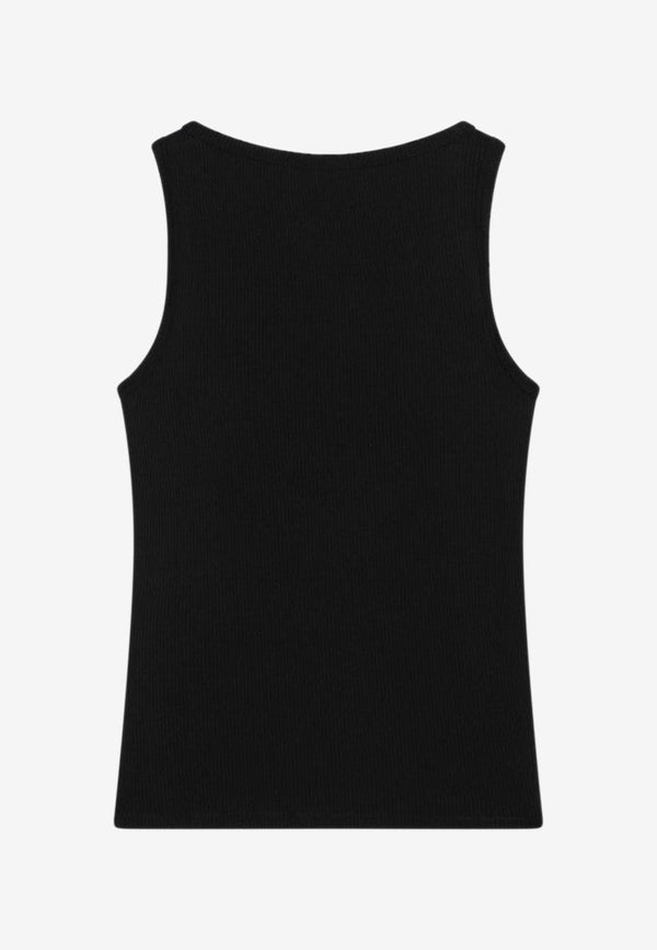 Calvin Klein Logo Embroidered Ribbed Tank Top Black K20K208246PL/Q_CALVK-BEH