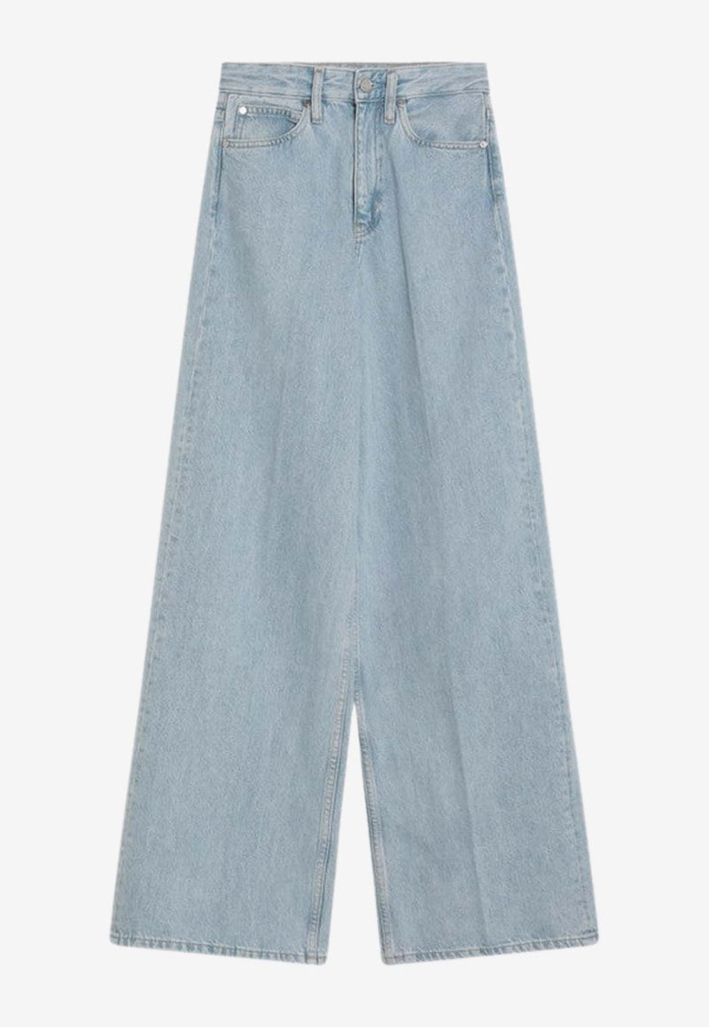 Calvin Klein Logo Patch Wide-Leg Jeans Blue K20K208254CO/Q_CALVK-1AJ