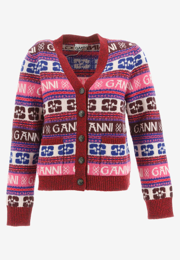 GANNI Fair Isle Logo Sweater Vest K2122_000_999