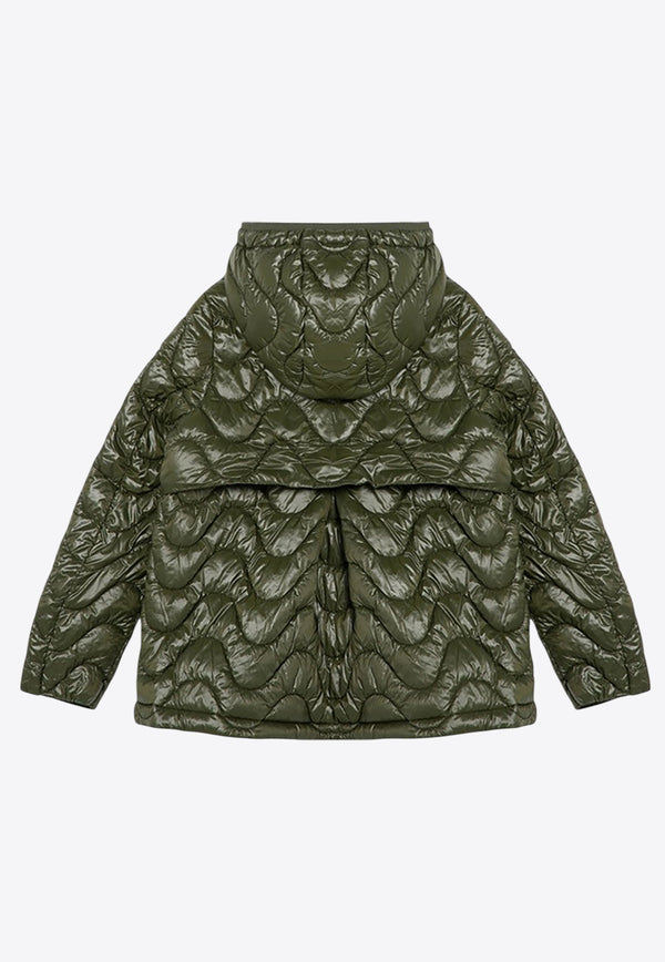 K-Way Kids Girls Madlaine Quilted Zip-Up Jacket Green K2128XW-ANY/P_KWAY-H11