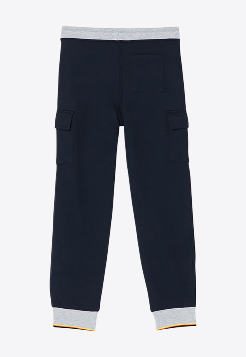 K-Way Kids Boys Mick Logo Patch Track Pants Blue K2131SW-ACO/P_KWAY-K89