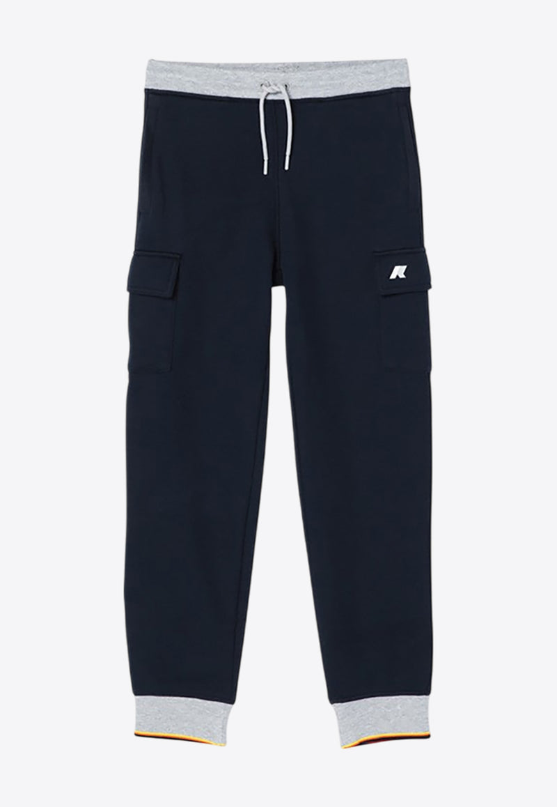 K-Way Kids Boys Mick Logo Patch Track Pants Blue K2131SW-BCO/P_KWAY-K89