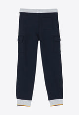 K-Way Kids Boys Mick Logo Patch Track Pants Blue K2131SW-BCO/P_KWAY-K89