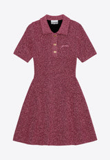 GANNI Sparkle Mini Polo Dress Pink K2305PINK