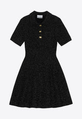 GANNI Sparkle Mini Polo Dress Black K2324BLACK