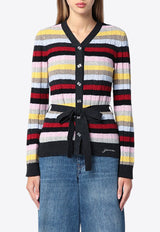 GANNI Striped Wool-Blend Cardigan  Multicolor K23252616/P_GAN-999