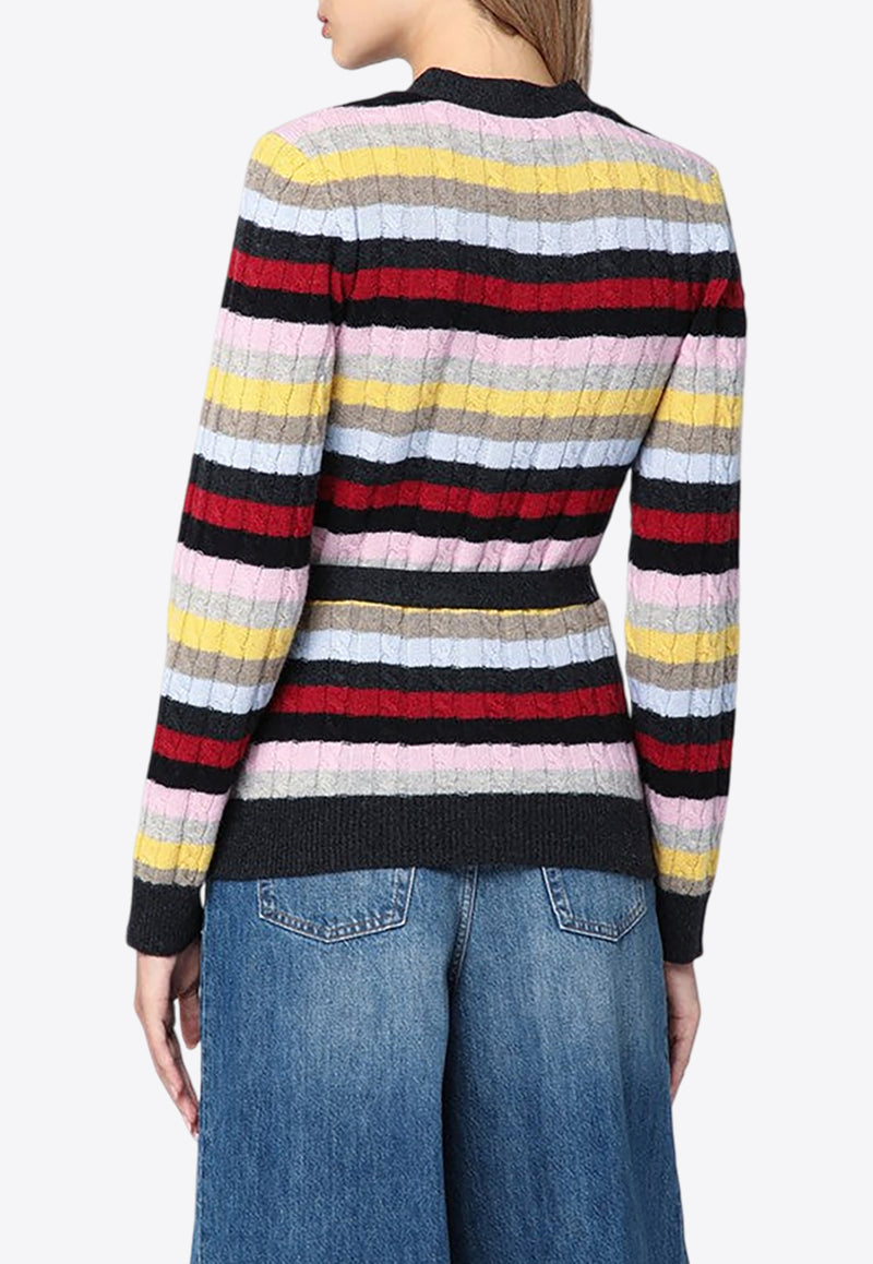 GANNI Striped Wool-Blend Cardigan  Multicolor K23252616/P_GAN-999