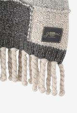 GANNI Paneled Wool Fringed Sweater Multicolor K2508_MULTI COLO
