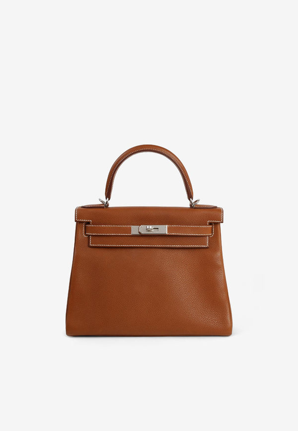 Hermès Kelly 28 in Fauve Barenia Faubourg with Palladium Hardware
