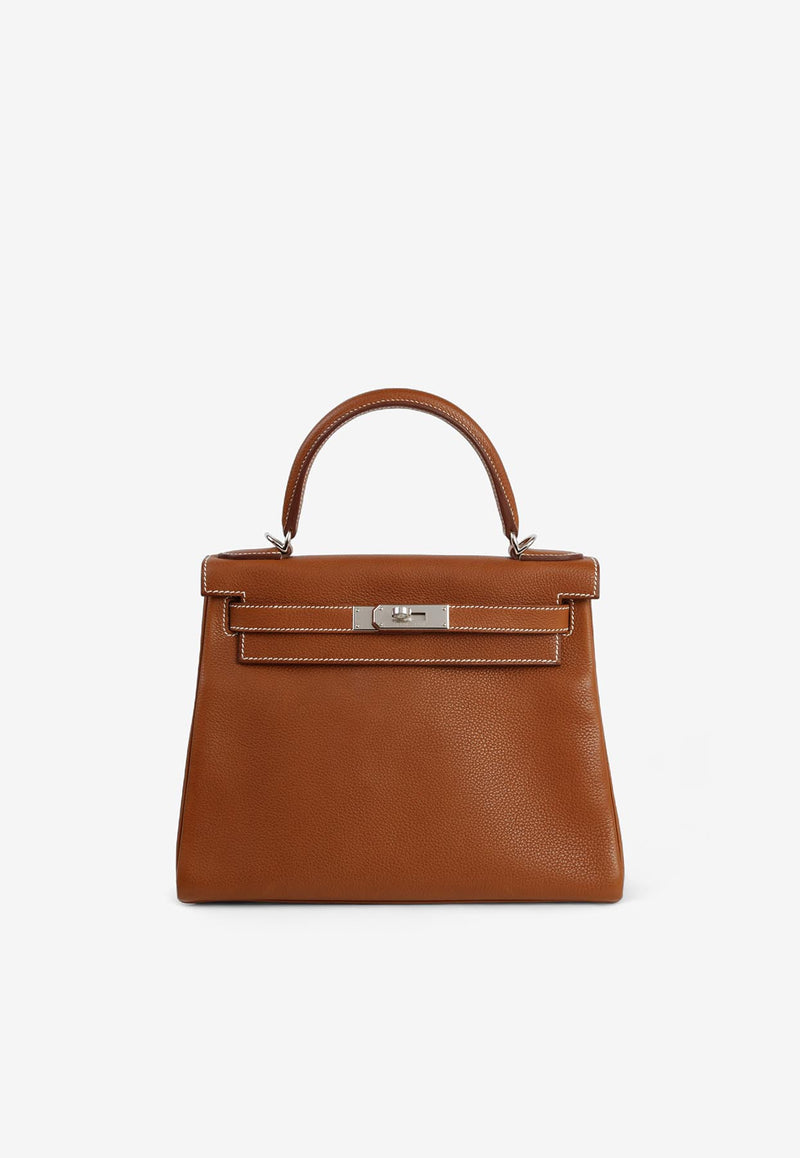 Hermès Kelly 28 in Fauve Barenia Faubourg with Palladium Hardware