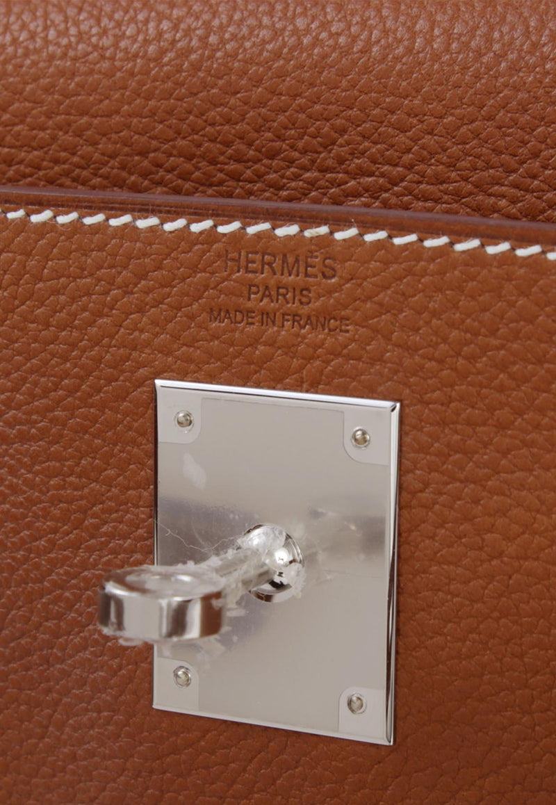 Hermès Kelly 28 in Fauve Barenia Faubourg with Palladium Hardware