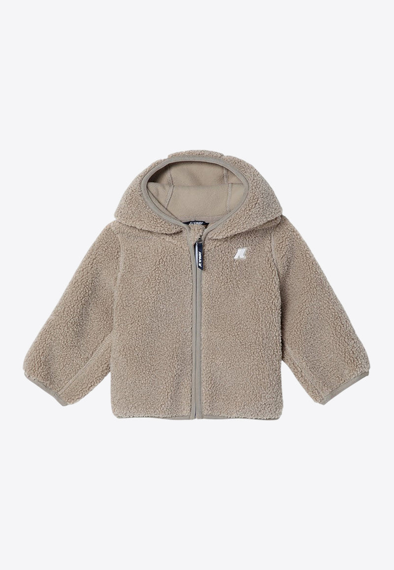 K-Way Kids Babies Janne Fleece Hooded Jacket Beige K41478WPL/P_KWAY-ATS