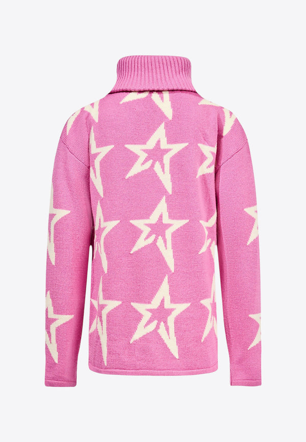 Perfect Moment Kids Girls Star Dust Wool Turtleneck Sweater Pink K6000042PINK