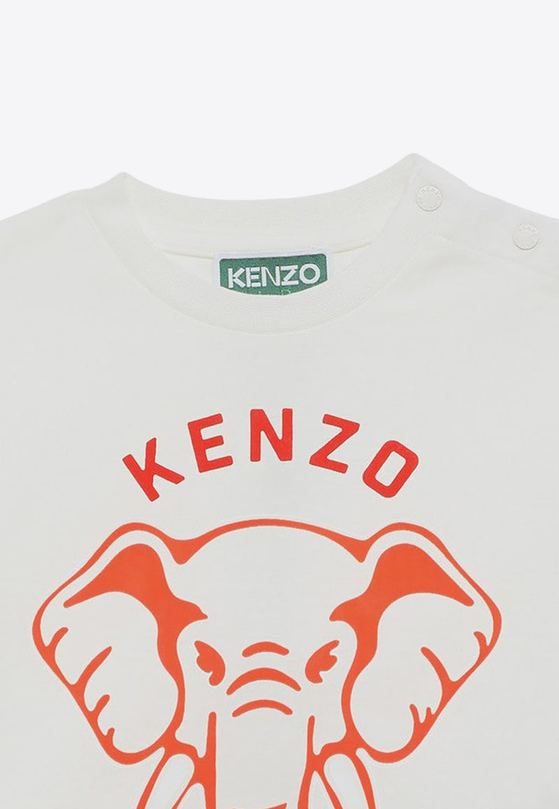 Kenzo Kids Kids Logo Print T-shirt K60169-BCO/O_KENZO-12P White