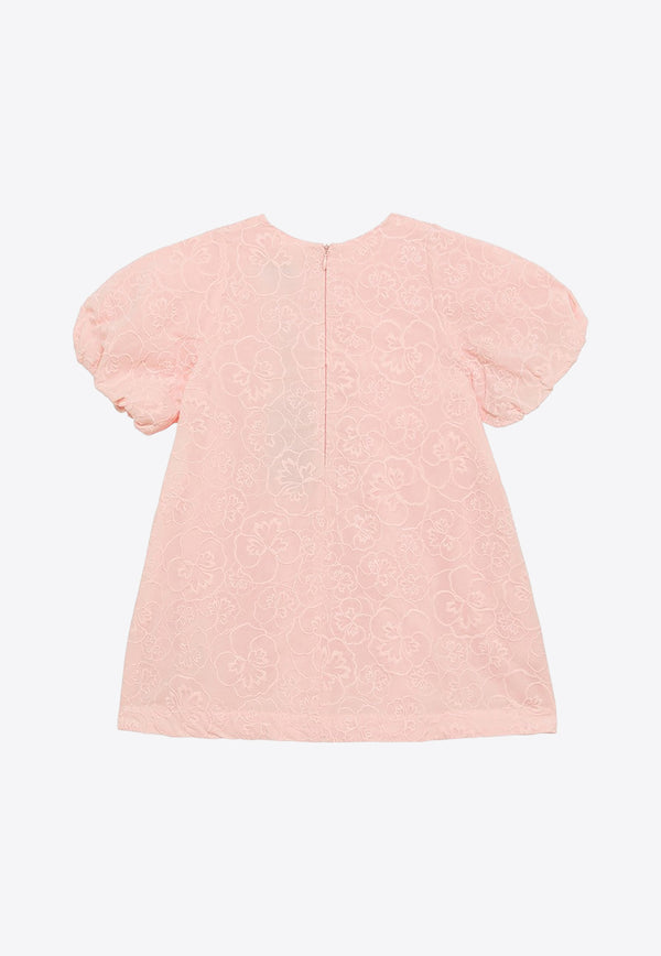 Kenzo Kids Girls Floral Embroidery Dress K60223-BCO/O_KENZO-46T Pink