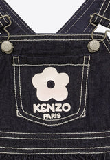 Kenzo Kids Girls Logo Denim Dungarees K60226-ACO/O_KENZO-Z35 Blue