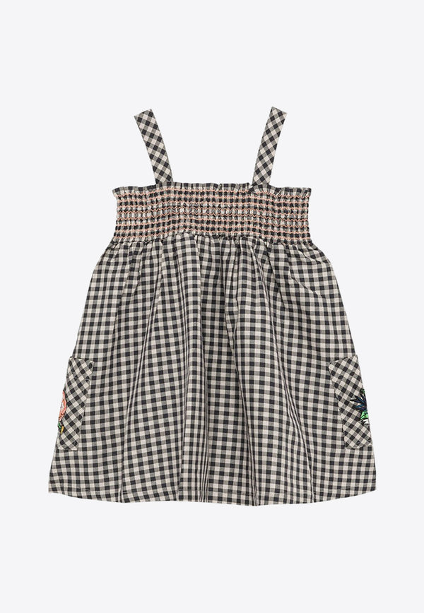 Kenzo Kids Girls Gingham Check Sleeveless Dress Gray K60229-ACO/O_KENZO-N20