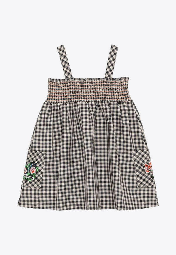 Kenzo Kids Girls Gingham Check Sleeveless Dress Gray K60229-ACO/O_KENZO-N20