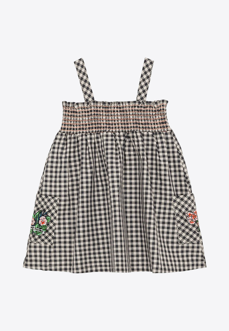 Kenzo Kids Girls Gingham Check Sleeveless Dress Gray K60229-BCO/O_KENZO-N20