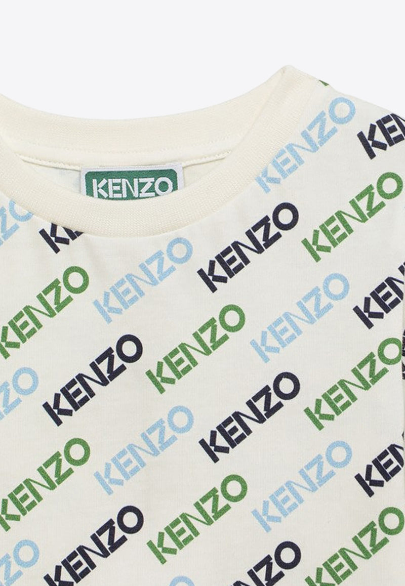 Kenzo Kids Boys All-Over Logo T-shirt White K60253-ACO/O_KENZO-12P