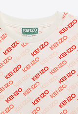Kenzo Kids Girls All-Over Logo T-shirt K60266-ACO/O_KENZO-12P White
