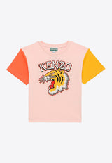 Kenzo Kids Girls Tiger Print Logo T-shirt Pink K60268-BCO/O_KENZO-46T