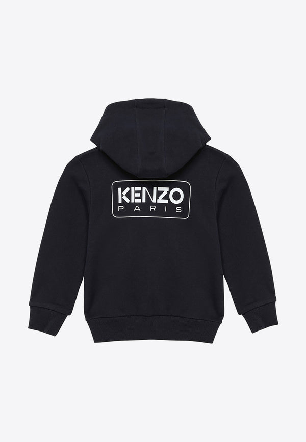 Kenzo Kids Boys Logo Print Zip-Up Sweatshirt Blue K60284-BCO/O_KENZO-84A