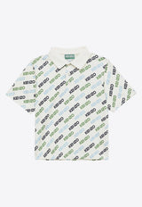 Kenzo Kids Boys All-Over Logo Polo T-shirt K60304-ACO/O_KENZO-12P White