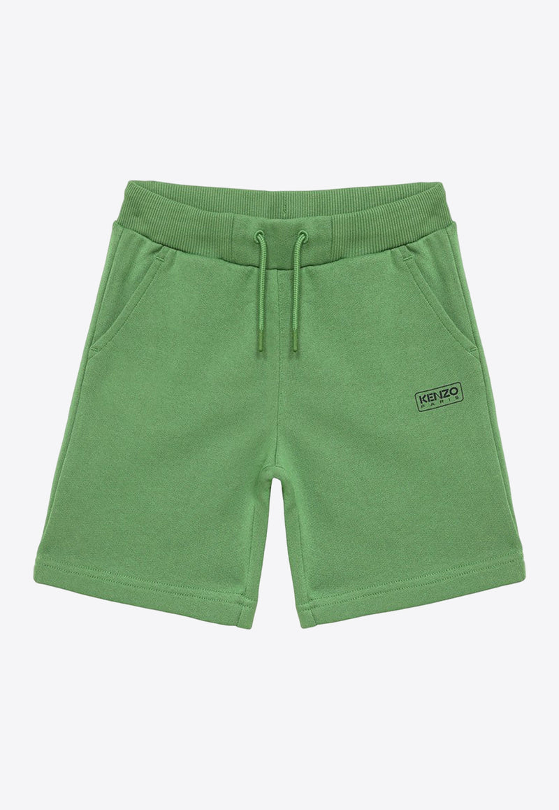Kenzo Kids Boys Logo Print Track Shorts Green K60305-ACO/O_KENZO-66F