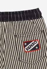 Kenzo Kids Boys Striped Logo Shorts K60314-BCO/O_KENZO-84A Blue