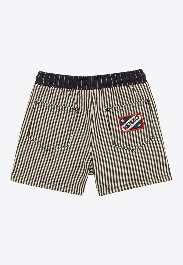 Kenzo Kids Boys Logo Embroidered Striped Shorts Multicolor K60314-CCO/O_KENZO-84A