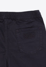 Kenzo Kids Boys Logo Embroidered Chino Shorts Blue K60315-ACO/O_KENZO-84A