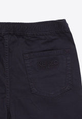 Kenzo Kids Boys Logo Embroidered Chino Shorts Blue K60315-BCO/O_KENZO-84A