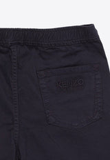 Kenzo Kids Boys Logo Embroidered Chino Shorts Blue K60315-CCO/O_KENZO-84A