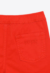 Kenzo Kids Boys Logo Embroidered Chino Shorts Red K60315-CCO/O_KENZO-99A