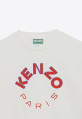 Kenzo Kids Girls Logo Embroidery Sweatshirt K60333BA-BCO/O_KENZO-121 White