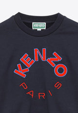 Kenzo Kids Boys Embroidered Logo Crewneck Sweatshirt Blue K60333BO-CCO/O_KENZO-84A