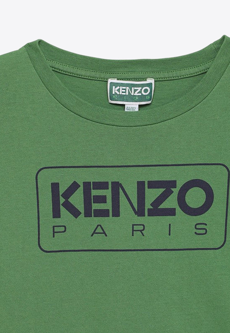 Kenzo Kids Boys Logo Print T-shirt Green K60340-ACO/O_KENZO-66F