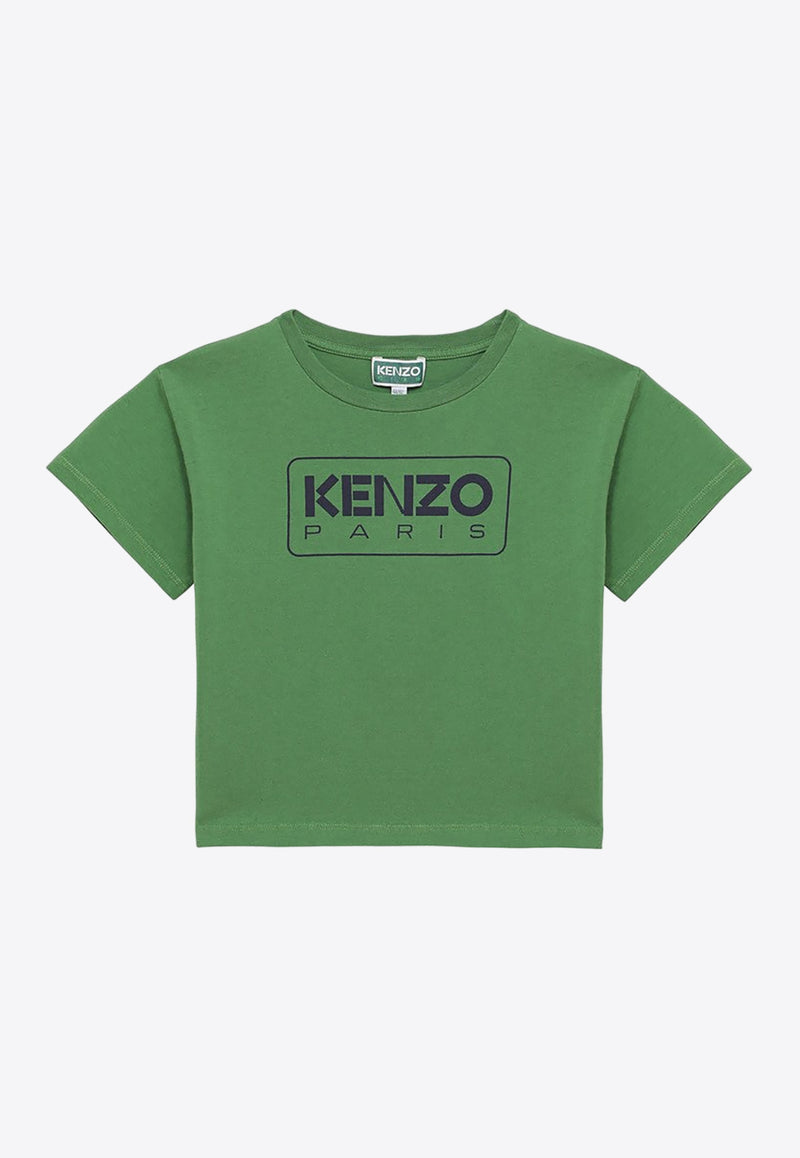 Kenzo Kids Boys Logo Print T-shirt Green K60340-BCO/O_KENZO-66F