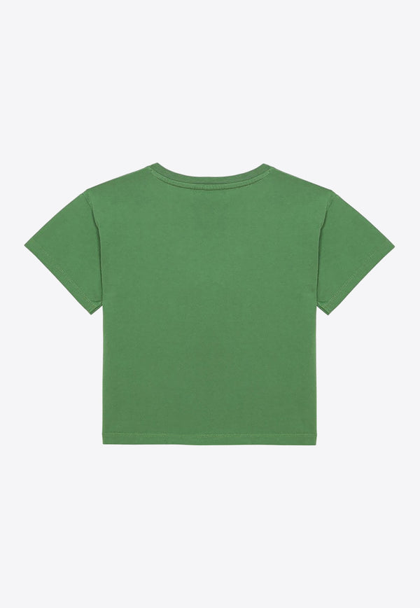 Kenzo Kids Boys Crewneck Logo T-shirt Green K60340-CCO/O_KENZO-66F